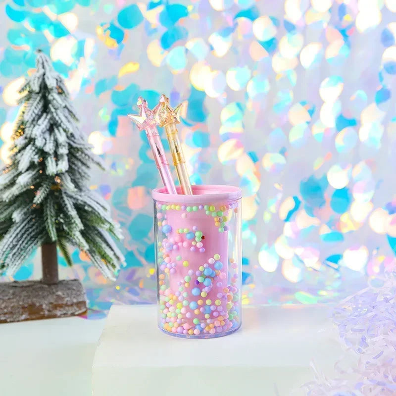 Colorful Acrylic Piggy Drawer Pen Holder Cartoon Multi Grid Cute Creative Girl Student Multifunctional Storage Office Stationery