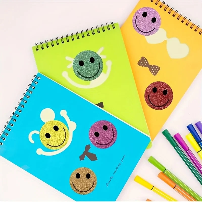 1 Roll of 500 Self-Adhesive Smiley Stickers, 10 Mixed Colors, Suitable for Reward Stickers, Classroom Supplies, Party Gifts, Etc