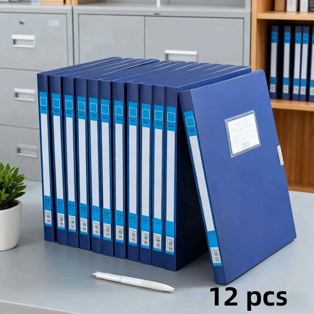 A4 File Folder File Box with Adhesive Closure, Thickened Plastic Document Box, Storage Bag, Office Supplies, A4 Organizer Box, Foldable Document Holder