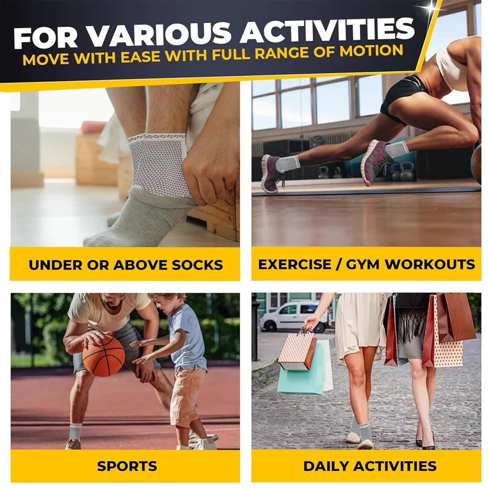 2PCS Ankle Braces for Men  Women,Ankles Compression Socks for Foot Pain,Daily Wear,Fitness, Working, Achilles Tendonitis Relief