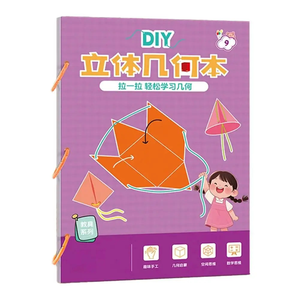 3D Geometry Quiet Book For Kids Montessori Educational Tracing Workbook Spatial Thinking Training DIY Math Learning Book