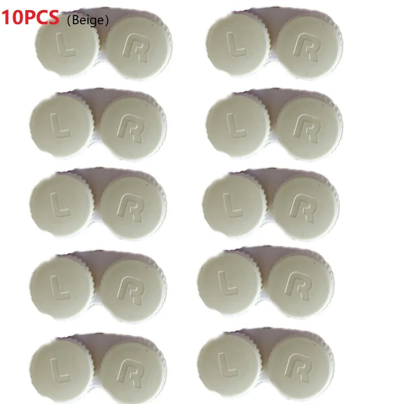 10PCS Multicolour Lenses Box Holder Travel Bottles Set Kawaii Contact Lenses Container Pupils Case Lens Kit Canister YXYJH05