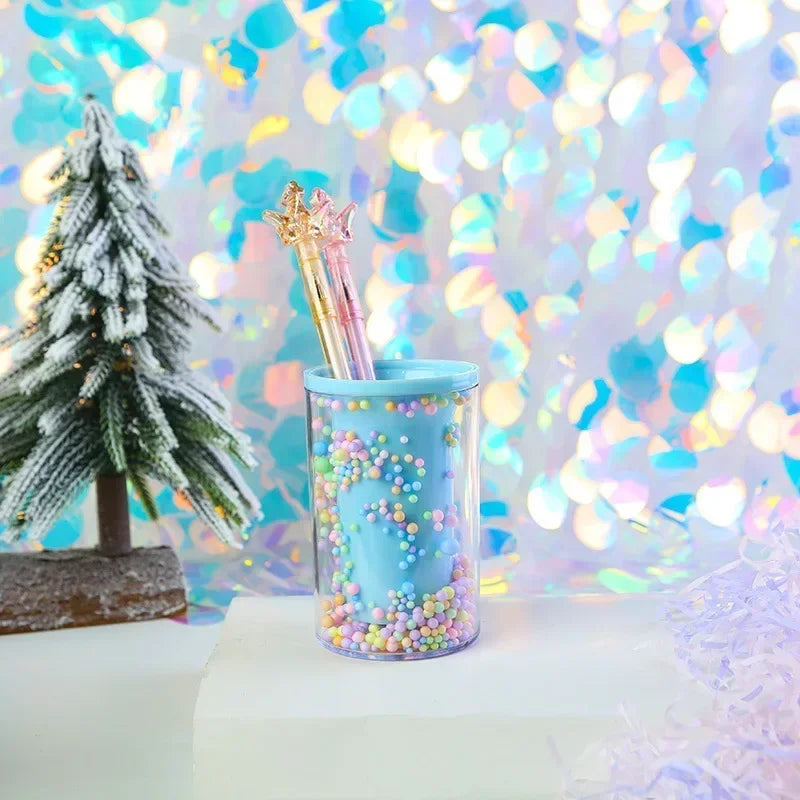 Colorful Acrylic Piggy Drawer Pen Holder Cartoon Multi Grid Cute Creative Girl Student Multifunctional Storage Office Stationery