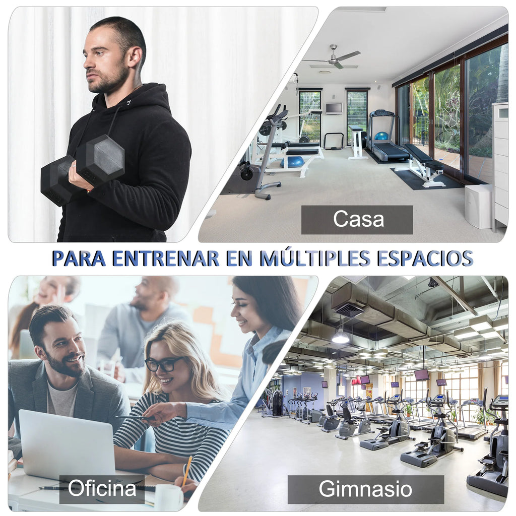 Homcom Hexagonal Dumbbell 15 kg with Black and Silver Metal Connecting Bar