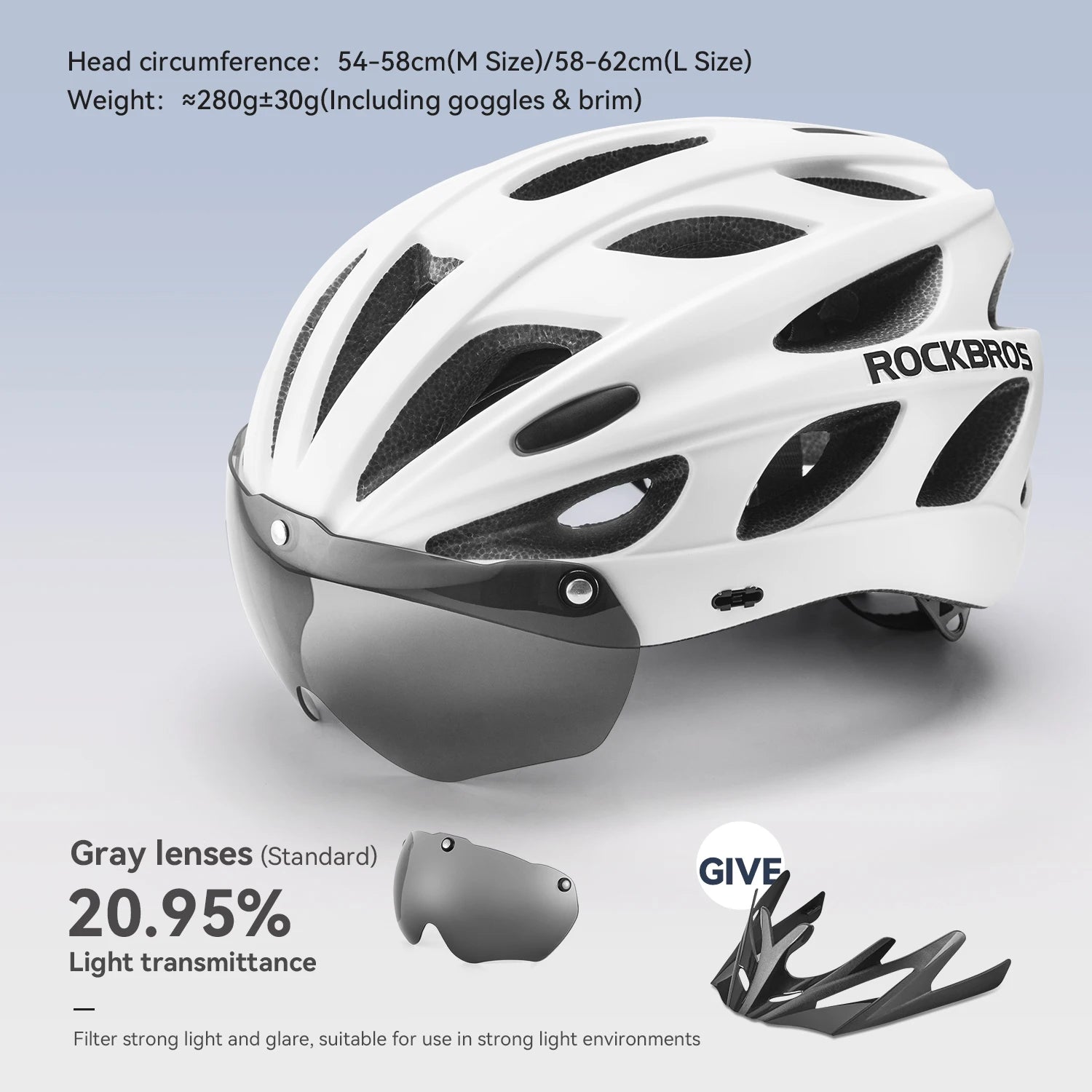 ROCKBROS Cycling Helmet With Goggles Visor Brim Adults Safety Riding Bike Helmet Breathable Ultralight MTB Road Bicycle Helmet