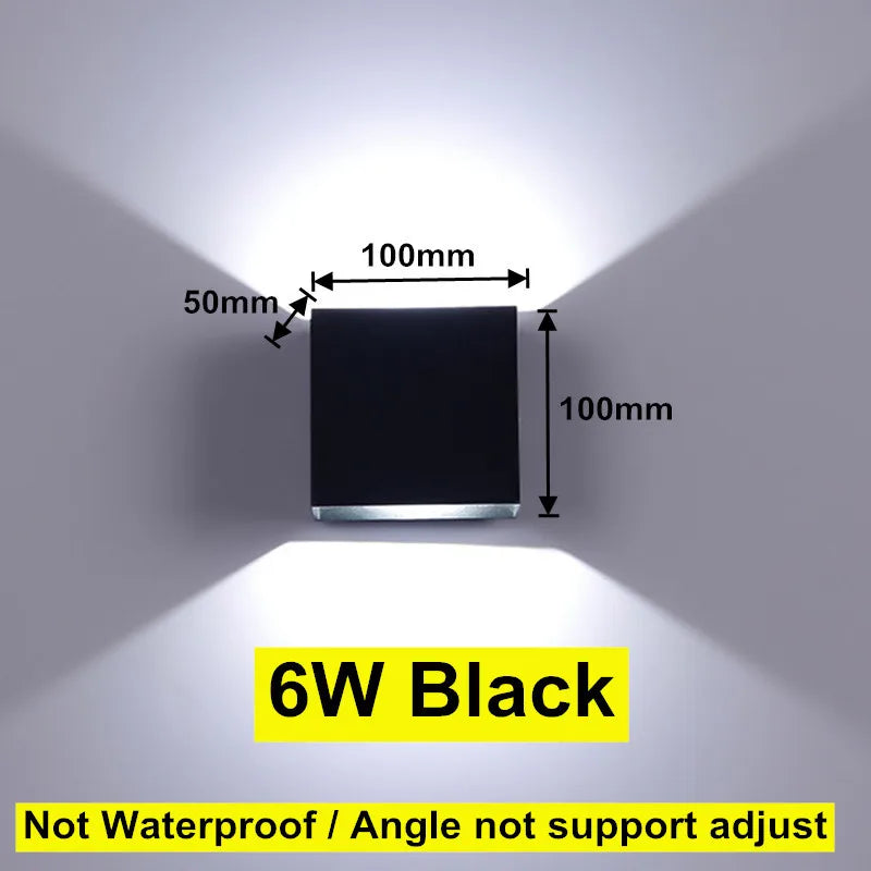 IP65 Waterproof 6W 12W indoor outdoor Led Wall Lamp modern Aluminum Adjustable Surface Mounted Cube Led Garden Porch Light