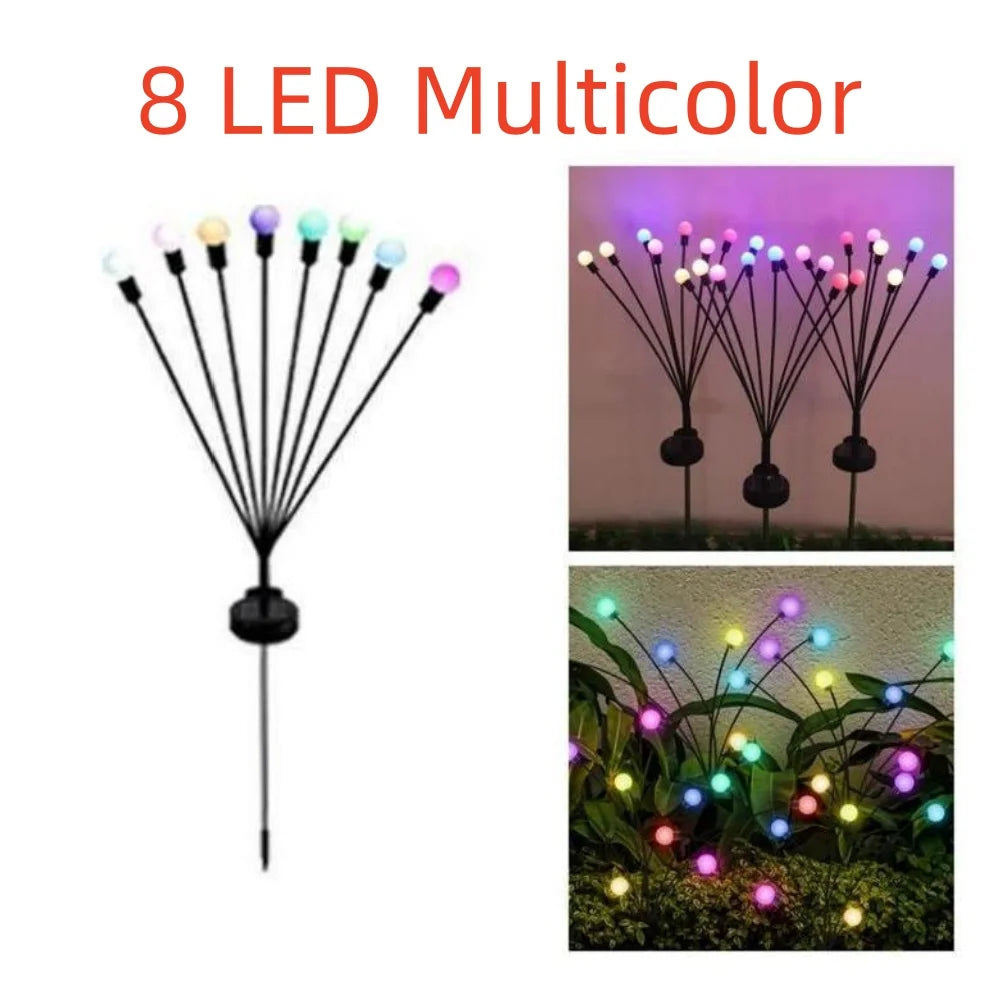 Solar LED Light Garden Fireworks Warm Light Outdoor LED Waterproof Firefly Lawn Light Garden Path Decoration