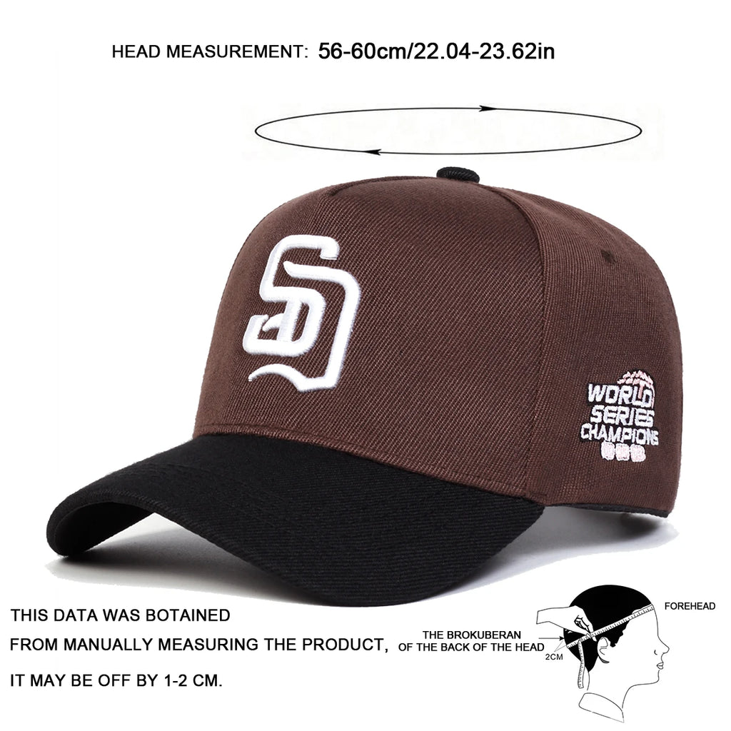 Unisex SD Letter Embroidery Baseball Caps Adjustable Casual Hats Spring and Autumn Outdoor Sunscreen Hat