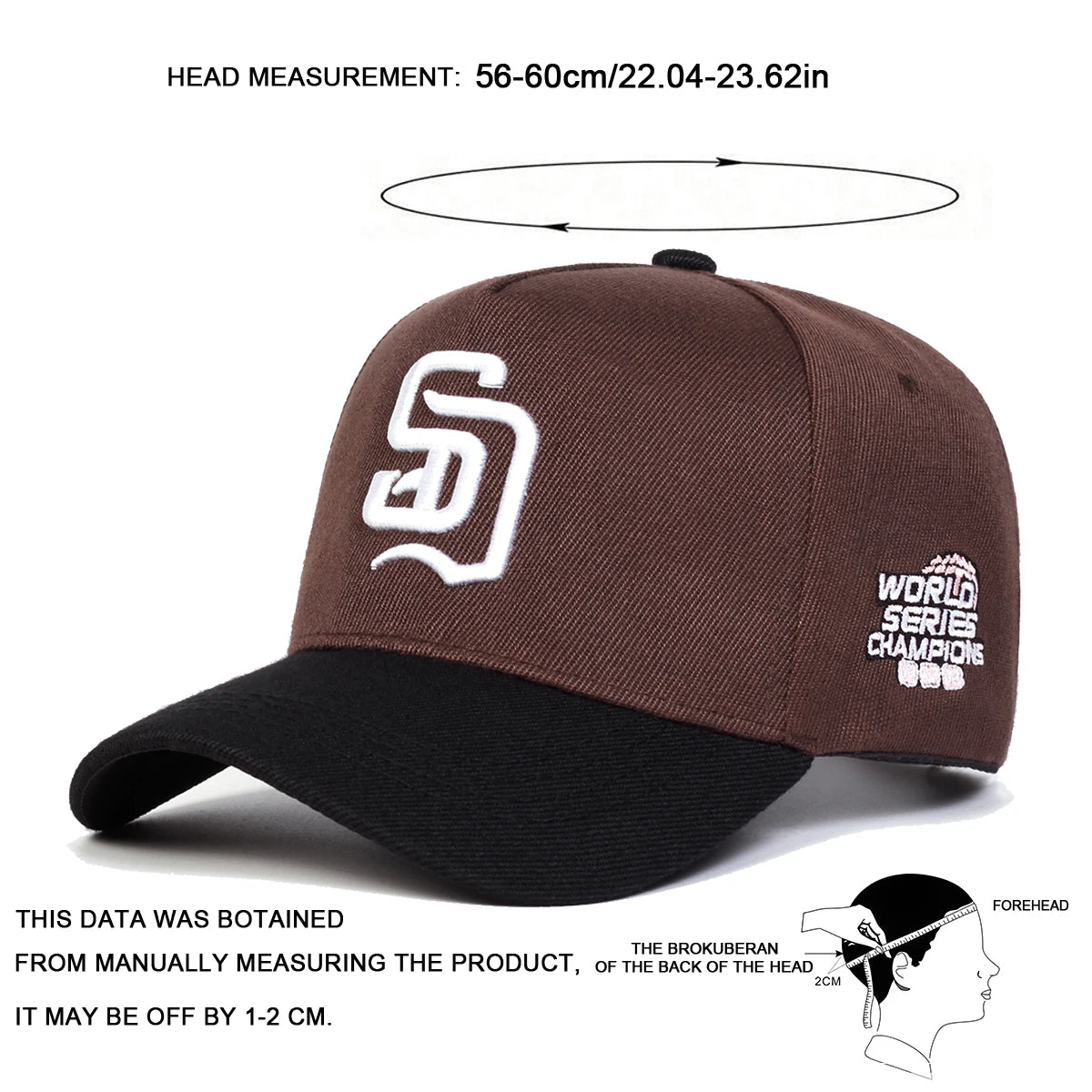 Unisex SD Letter Embroidery Baseball Caps Adjustable Casual Hats Spring and Autumn Outdoor Sunscreen Hat