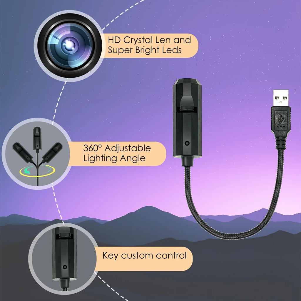 USB atmosphere night light, moon and elephant pattern, home wall projection, suitable for creating a romantic atmosphere