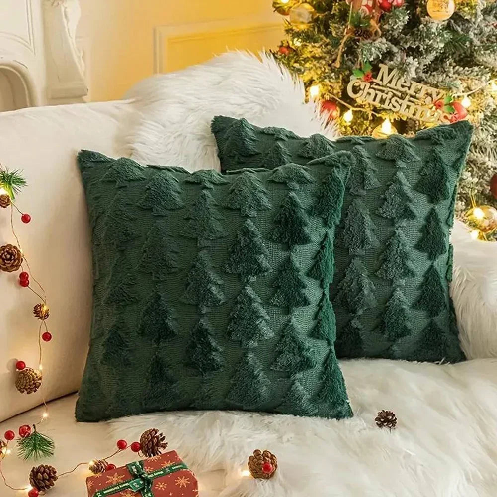 Runtow 45x45cm Christmas Tree Pattern Pillow Cases 2025 Merry Christmas Decor for Home Xmas Gifts New Year Sofa Decor Navidad