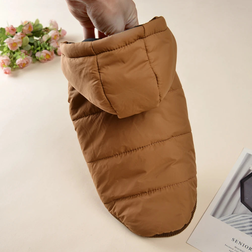 Warm Fleece Dog Coat Hoodie For Small Medium Dogs Winter Puppy Clothes Jacket With D-ring Thick Cozy Pug Dachshund Parka Costume