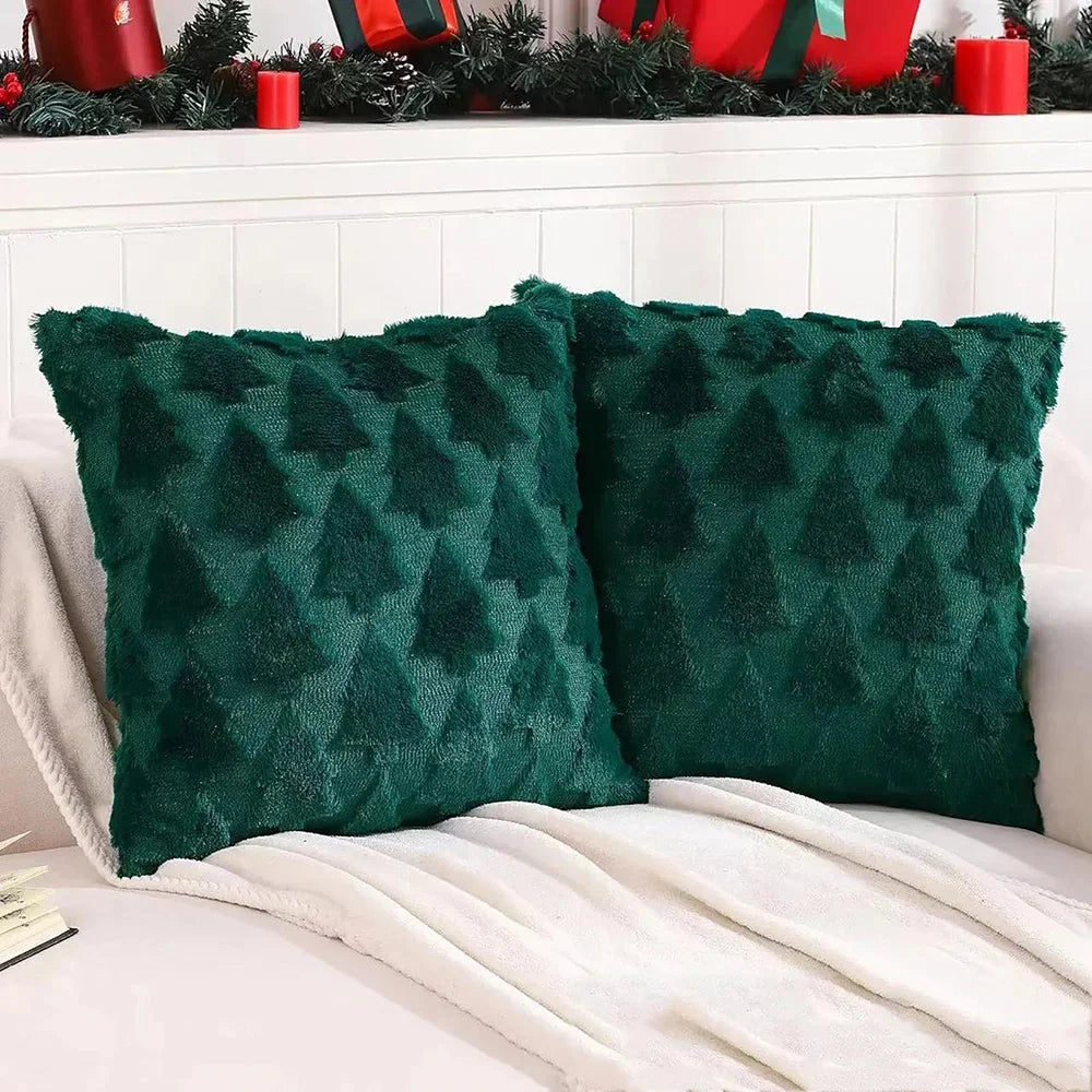 Runtow 45x45cm Christmas Tree Pattern Pillow Cases 2025 Merry Christmas Decor for Home Xmas Gifts New Year Sofa Decor Navidad
