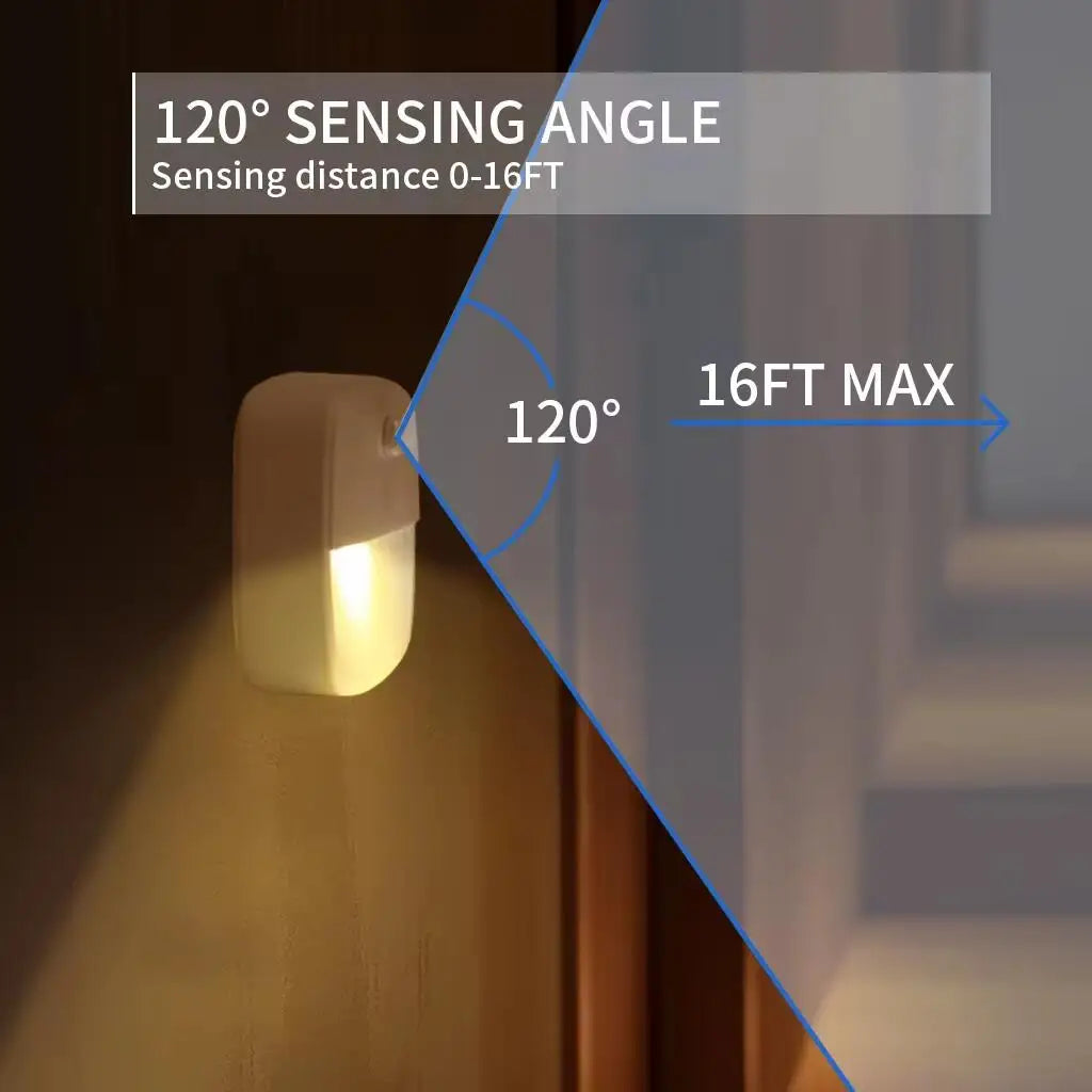 3pcs Motion Sensor Light Indoor LED Night Light Stick on Nightlight Lights for Cabinet Hallway Stair Bathroom Closet Bedroom