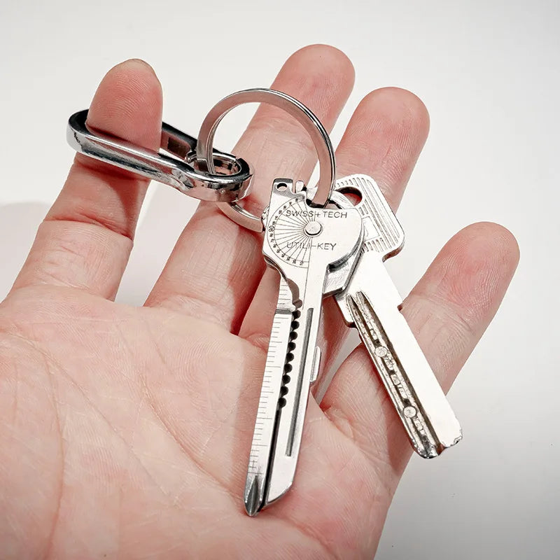 Camping Multi Function Folding Tool Keychain Opener Screwdriver 8 In 1 Utility Outdoor Survival Rescue Pocket Plier KeyRing