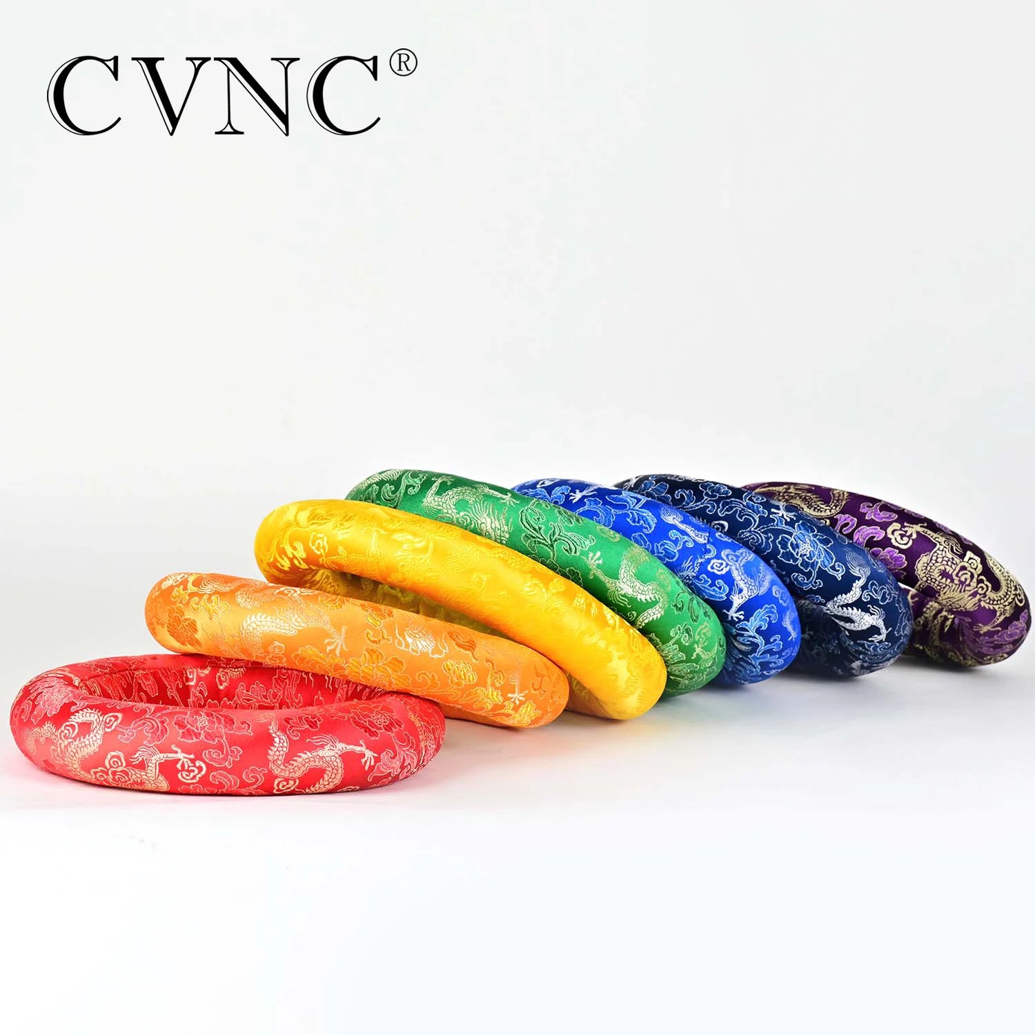 CVNC Accessory set of 7Pcs Colored Cushion O-ring for 6-12 Inch Crystal Singing Bowls