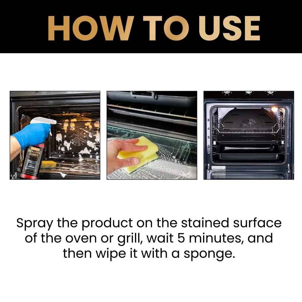 Powerful Oven & Grill Cleaner Foam Spray Decontamination Deodorization Oil Removal Agent for Cooking Tool Efficiency Cleaning