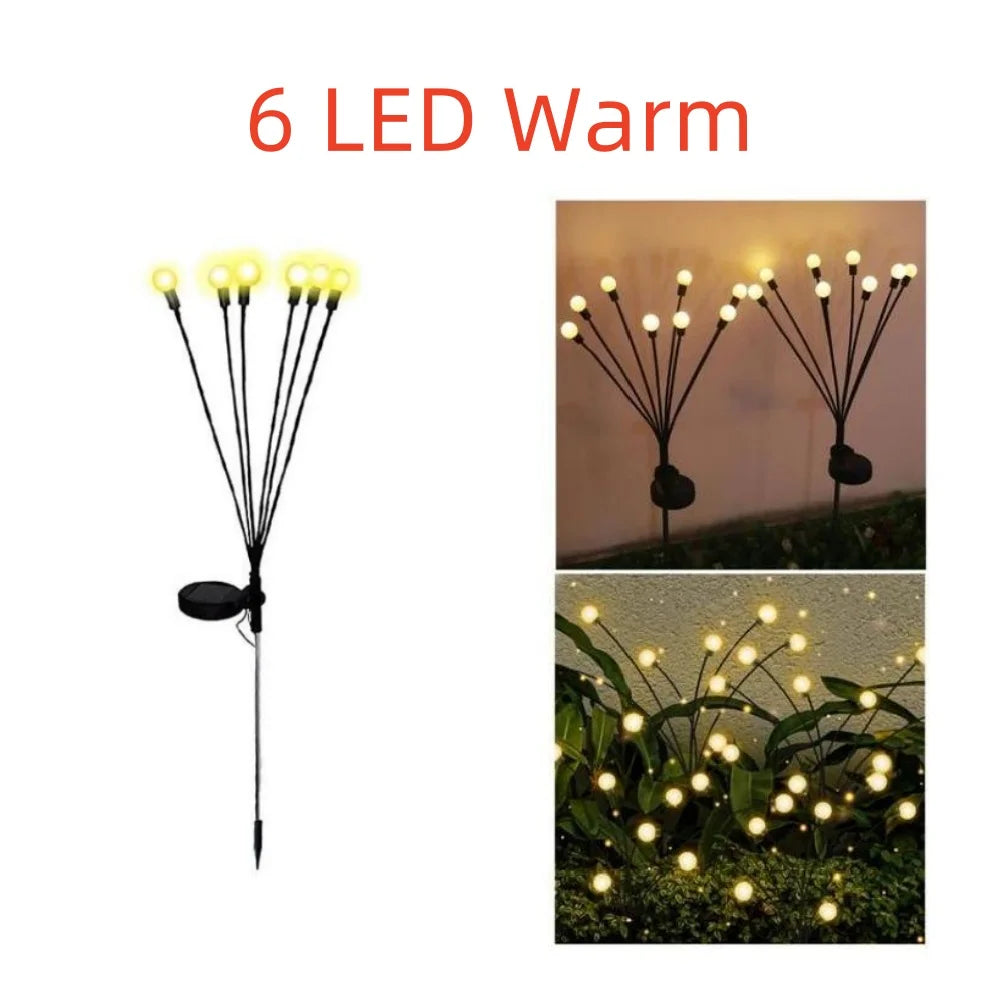 Solar LED Light Garden Fireworks Warm Light Outdoor LED Waterproof Firefly Lawn Light Garden Path Decoration