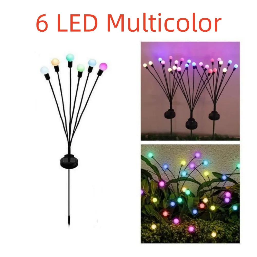 Solar LED Light Garden Fireworks Warm Light Outdoor LED Waterproof Firefly Lawn Light Garden Path Decoration