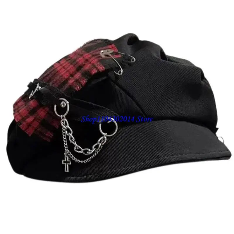 R0JC Dark Novelty Painter Hat British Fashion Hat Cabbie Hat for Daily