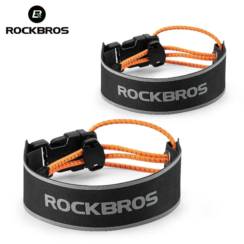 ROCKBROS Bicycles Ankle Leg Strap Adjustable Bike Ankle Leg Reflective Trousers Pant Bands Clips Strap MTB Cycling Equipment