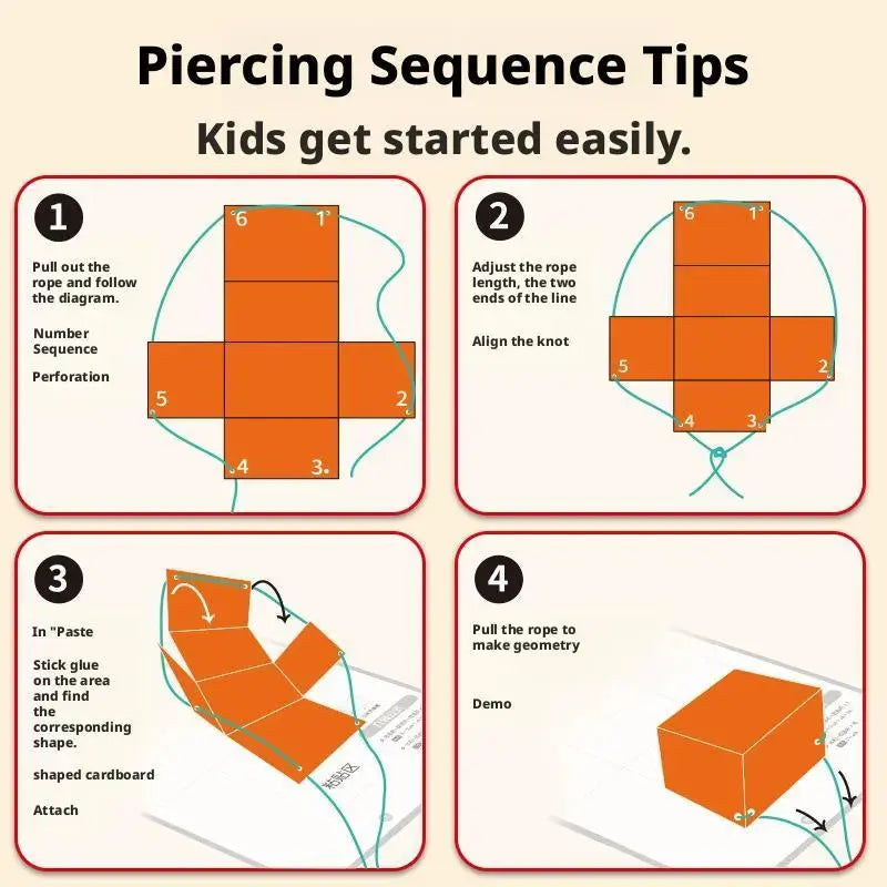 3D Geometry Quiet Book For Kids Montessori Educational Tracing Workbook Spatial Thinking Training DIY Math Learning Book