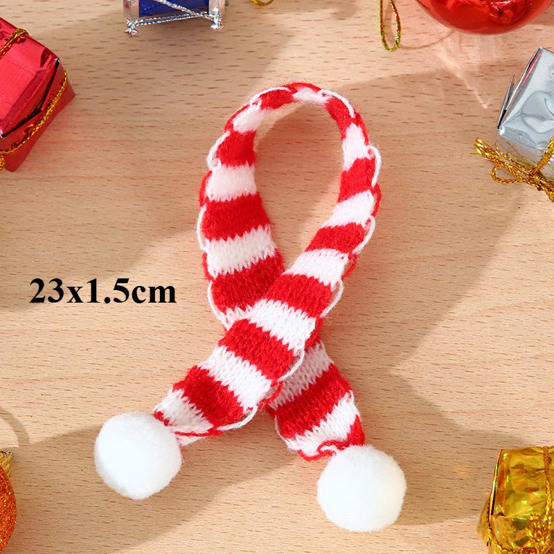 10PCS/set Mini Knit Hat Mini Christmas Scarf Set Knitting Craft Doll Hats DIY Jewelry Making Hair Decoration Accessories Crafts