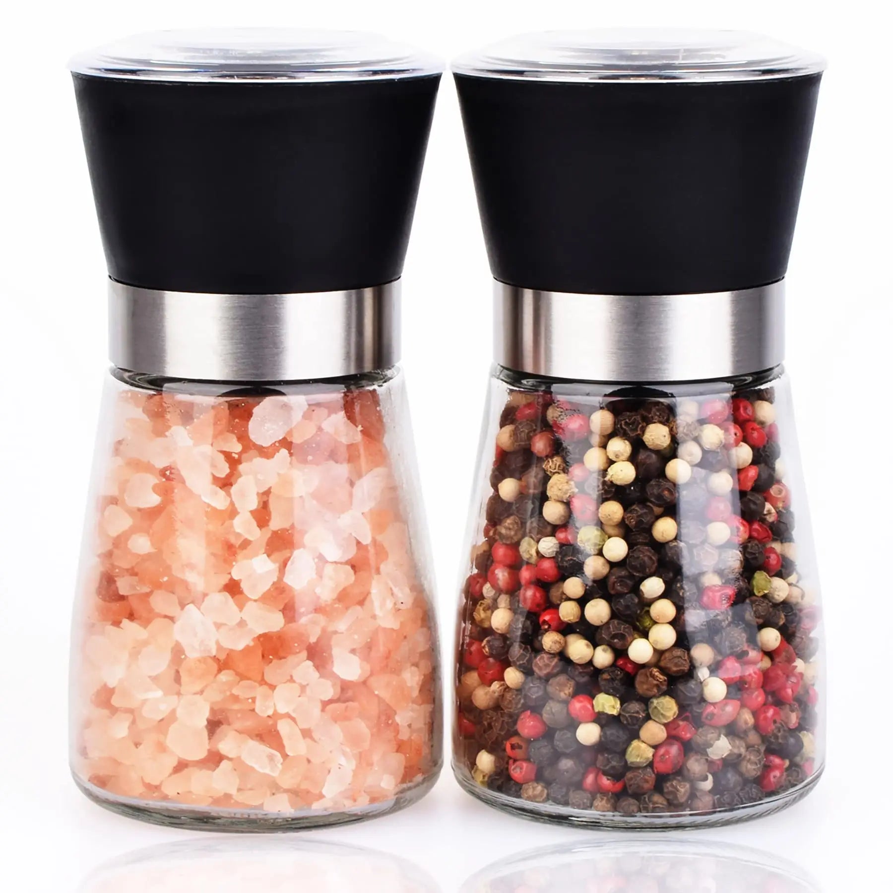 2/1Pcs Manual Salt Pepper Grinder Pepper Grinder Salt Grinder Stainless Steel Salt and Pepper Shakers Kitchen Mills Accessories