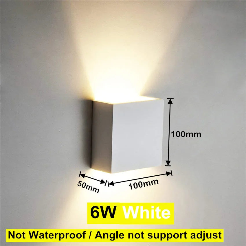 IP65 Waterproof 6W 12W indoor outdoor Led Wall Lamp modern Aluminum Adjustable Surface Mounted Cube Led Garden Porch Light