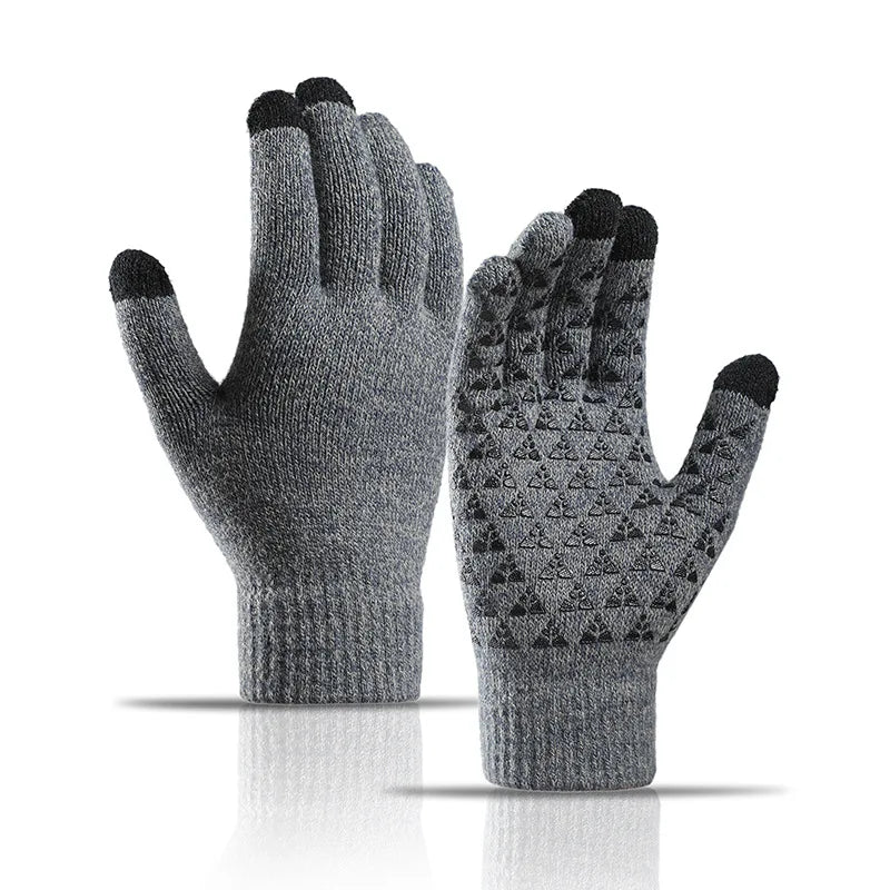 Winter Autumn Cycling Warm Gloves Men Women Driving Gloves Elastic Triangular Anti Slip Daily Travel Knitted Gloves for Couples