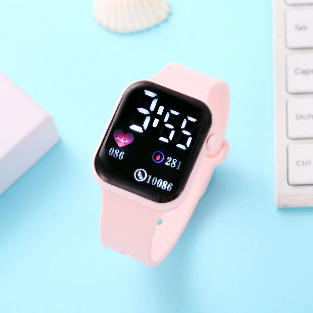 Love oriented LED electronic watch, fashionable and casual square outdoor waterproof electronic watch