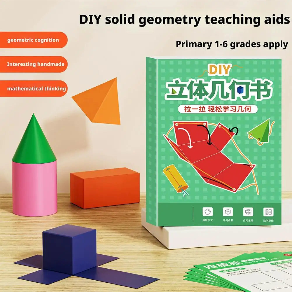 3D Geometry Quiet Book For Kids Montessori Educational Tracing Workbook Spatial Thinking Training DIY Math Learning Book