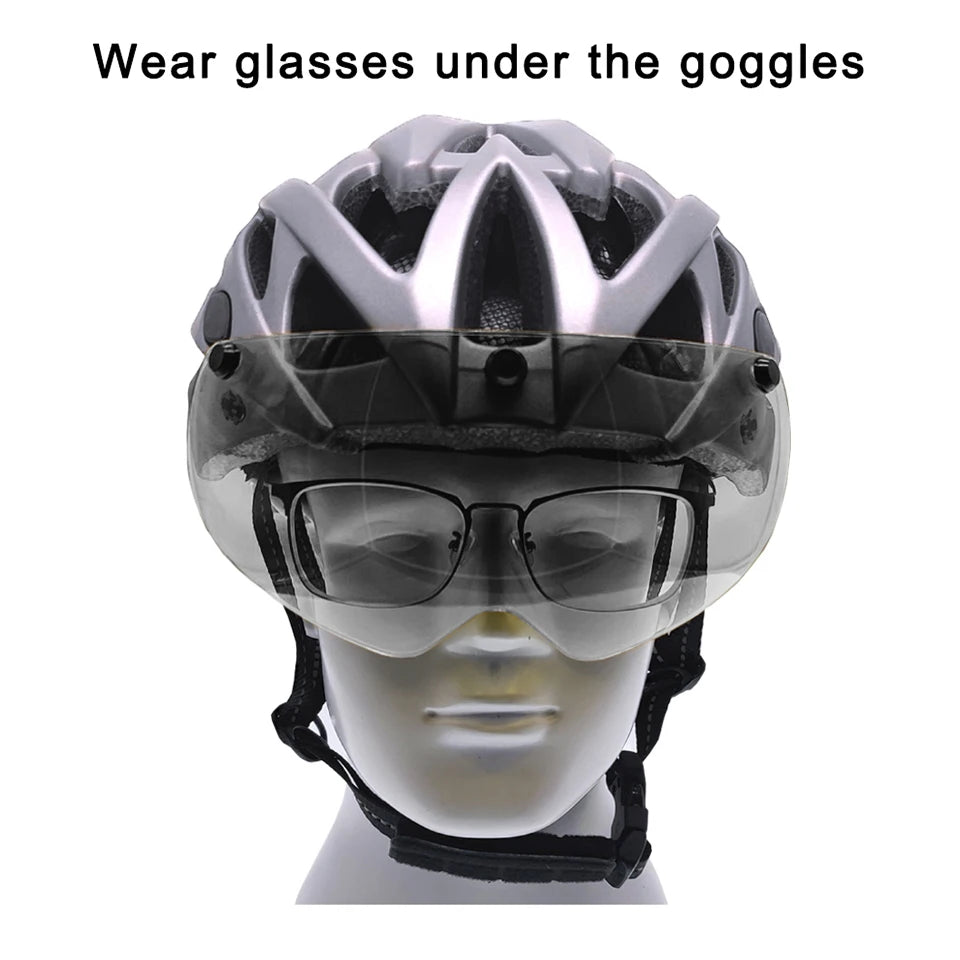 LOCLE Magnetic Photochromic Goggles Bicycle Cycling Helmet Lenses or Visor (Only for LOCLE magnetic helmet)