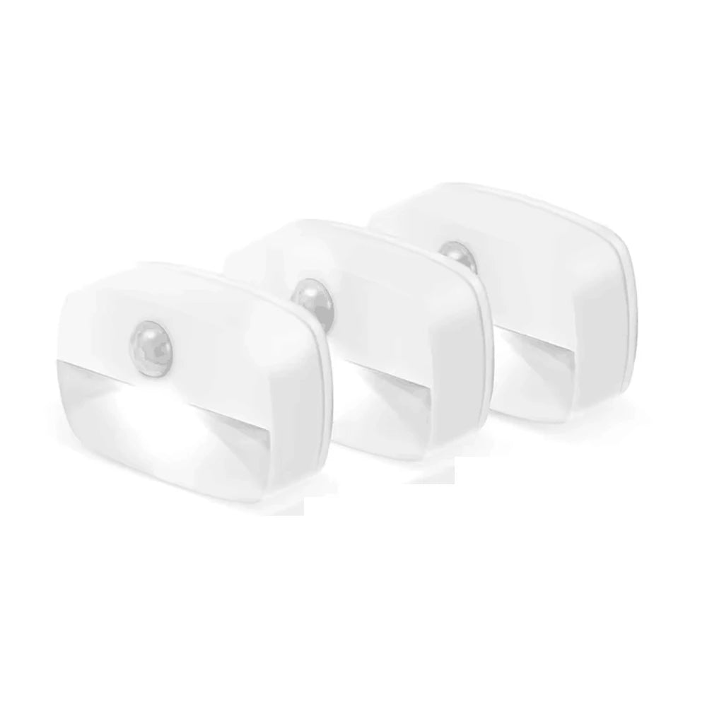 3pcs Motion Sensor Light Indoor LED Night Light Stick on Nightlight Lights for Cabinet Hallway Stair Bathroom Closet Bedroom