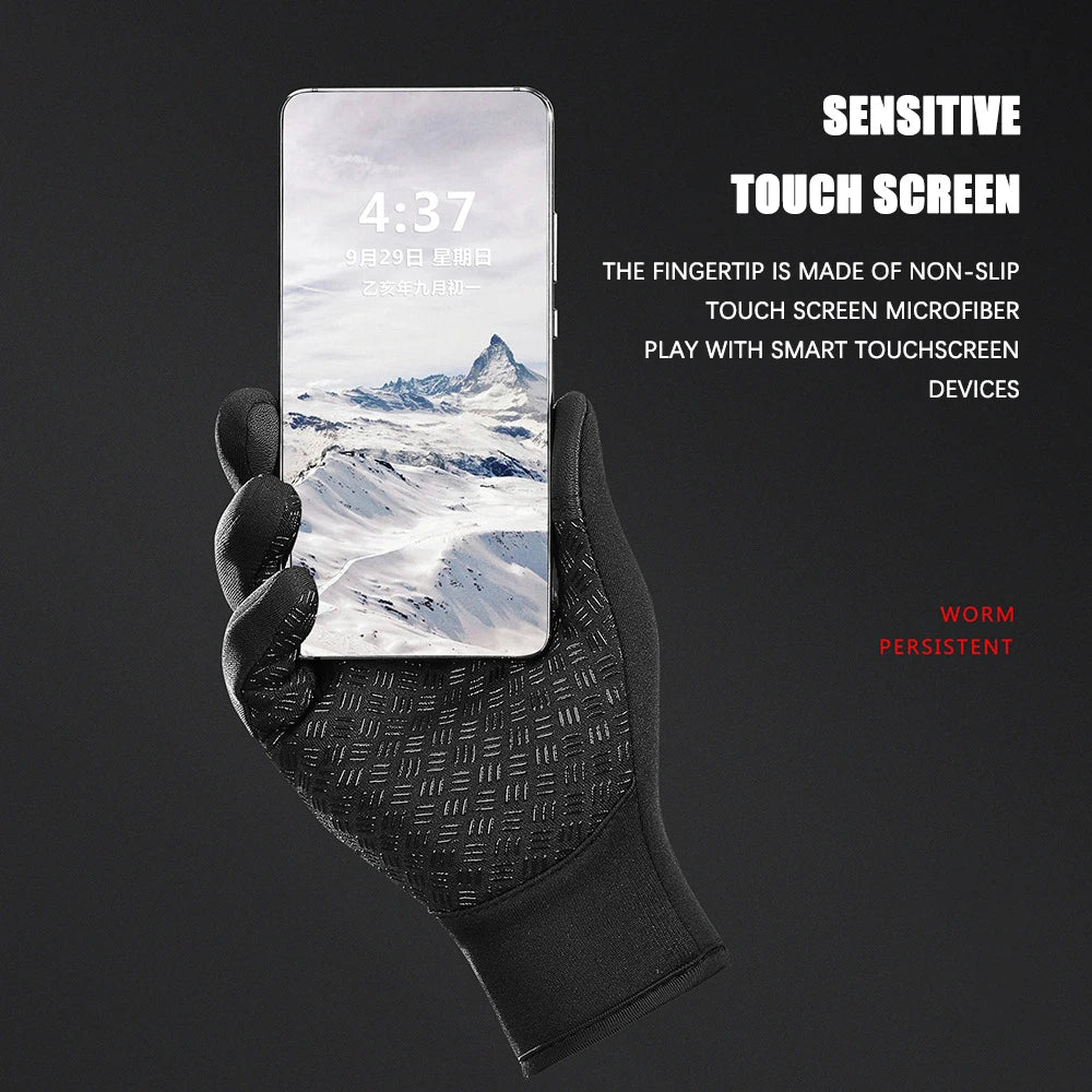 Winter Warm Men's Gloves Touchscreen Sport Women Outdoor Fishing Splash-proof Skiing Cycling Snowboard Nonslip Zipper Gloves