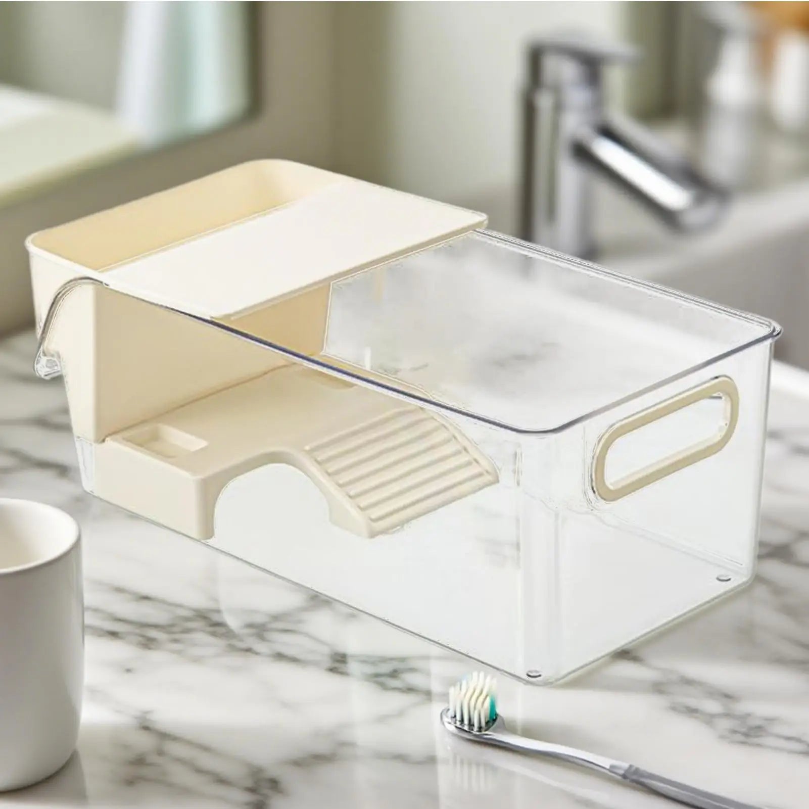 Turtle Aquarium Multi-functional Aquarium Transparent Terrarium for Crayfish Hermit Crabs Frog Reptile Tortoise Habitat Basking