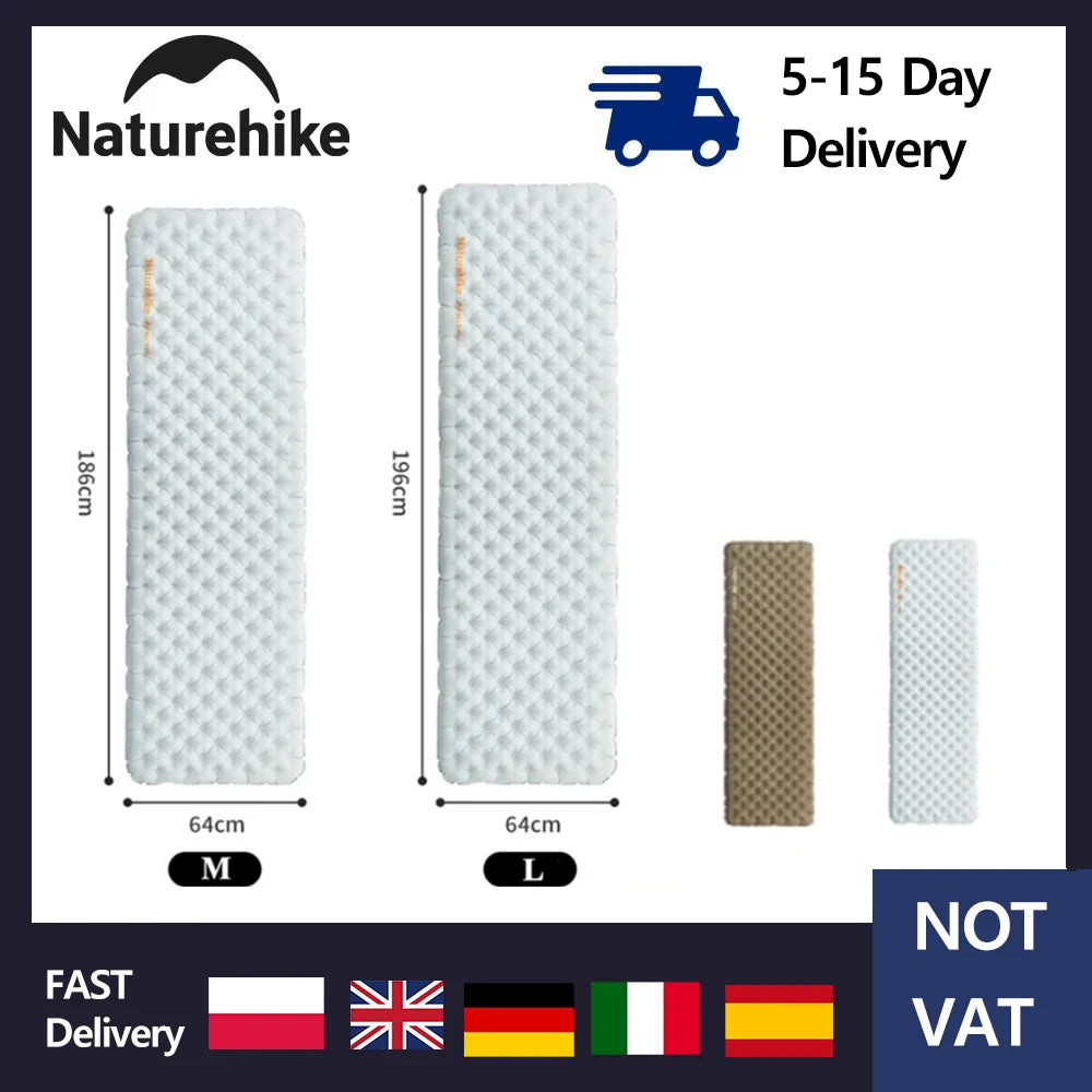 Naturehike Camping Inflatable Mattress R 5.8 Ultralight Portable Foldable Tent Sleeping Pad Outdoor Travel Hiking Beach Mat