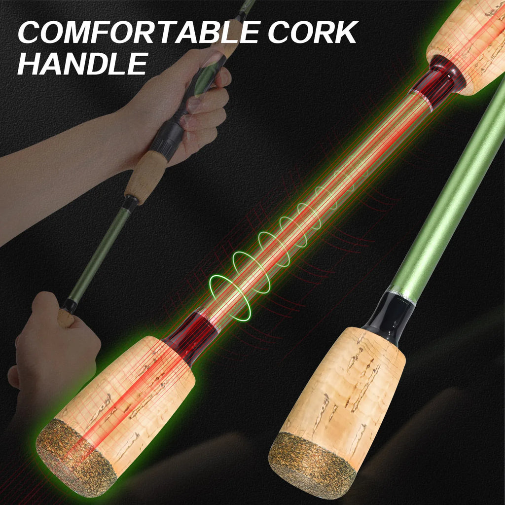 Sougayilang High Garbon Fishing Rod with Cork Anti Slip Grip Rust Proof Guide Ring Smooth and Precise Throwing to catch Big Fish
