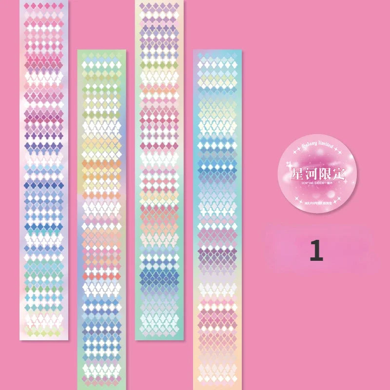 Mr. Paper Sparkling Star River Series Tape Korean Beauty DIY Handbook Decoration Collage Cute Stationary Supplies 2 Style