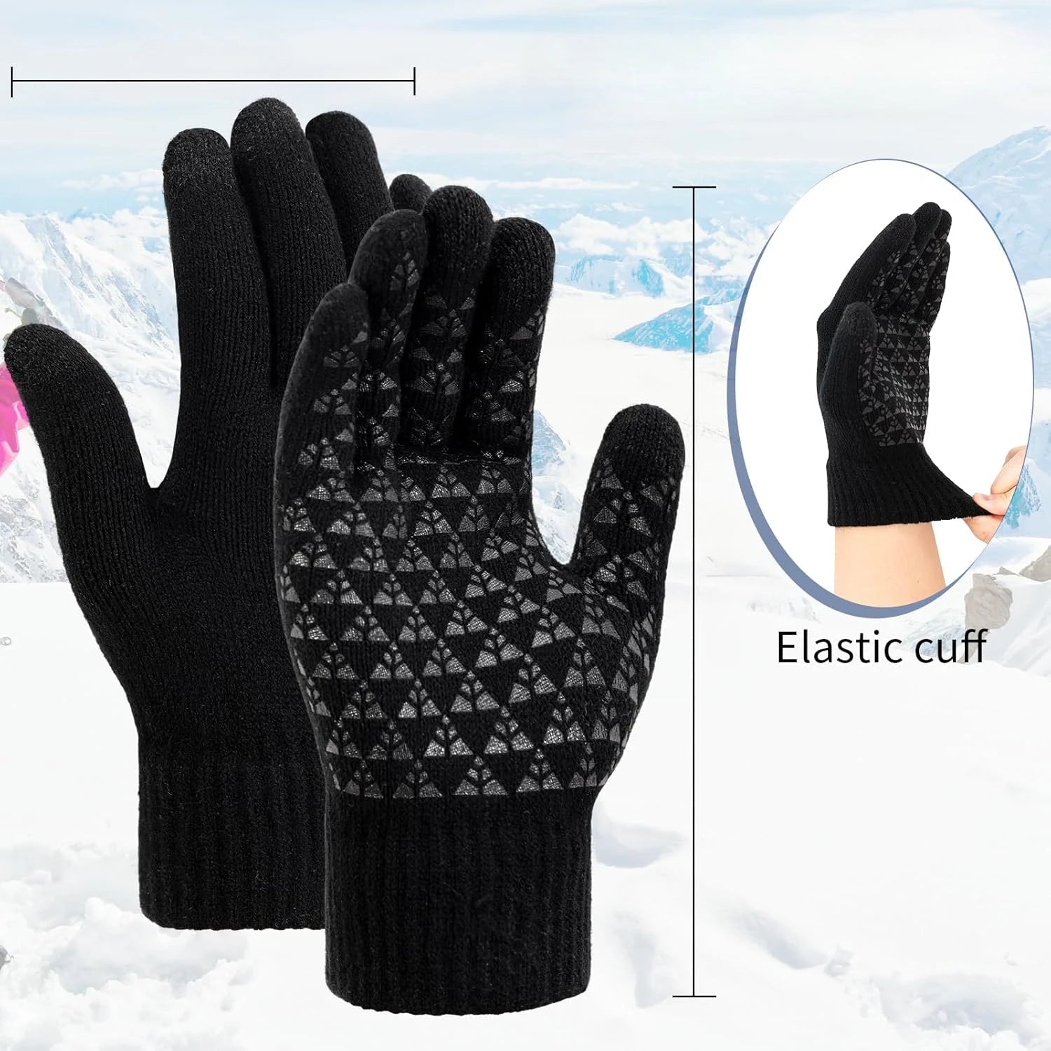 Winter Knitted Gloves Thermal Windproof Plush Warm Touchscreen Non Slip Bicycle Motorcycle Outdoor Sport Gloves