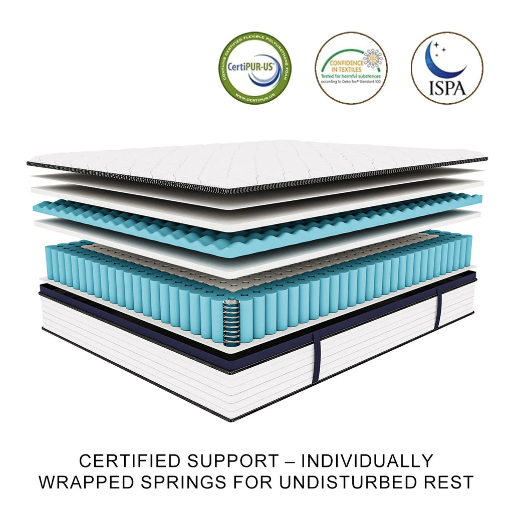 10/12/14 Inch Queen Size Mattress, Hybrid Mattress, Medium Firm for Pressure Relief, Cool Sleep & Partner Motion Isolation