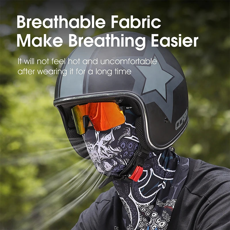 WEST BIKING 3D Skull Pattern Motorcycle Balaclava Summer UV Protection Cycing Caps For Men MTB Road Bike Full Face Ice Silk Mask