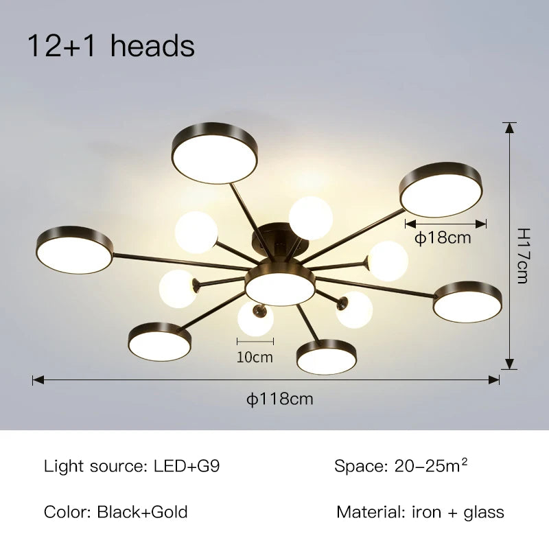 Postmodern ceiling light Creative Snowflake glass ball ceiling lamp For Bedroom Lighting children's living room luxury lighting