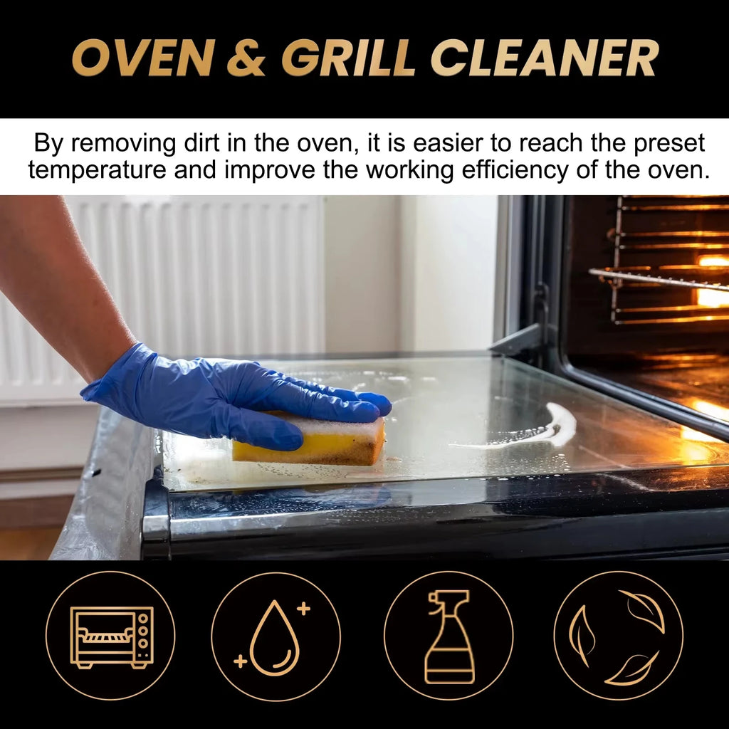 Powerful Oven & Grill Cleaner Foam Spray Decontamination Deodorization Oil Removal Agent for Cooking Tool Efficiency Cleaning