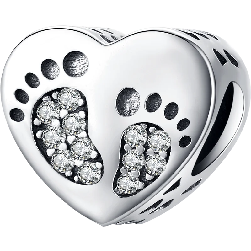 WOSTU 925 Sterling Silver Heart Shape Charms Growth Hanging Bead Red CZ Love Affinity Pendant For Original Jewelry Thanksgiving