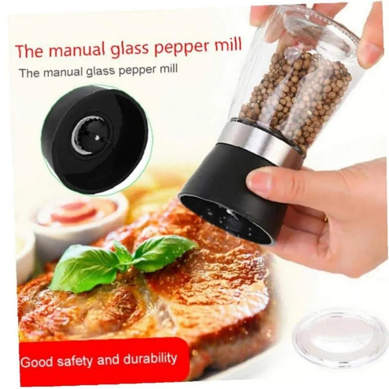 2/1Pcs Manual Salt Pepper Grinder Pepper Grinder Salt Grinder Stainless Steel Salt and Pepper Shakers Kitchen Mills Accessories