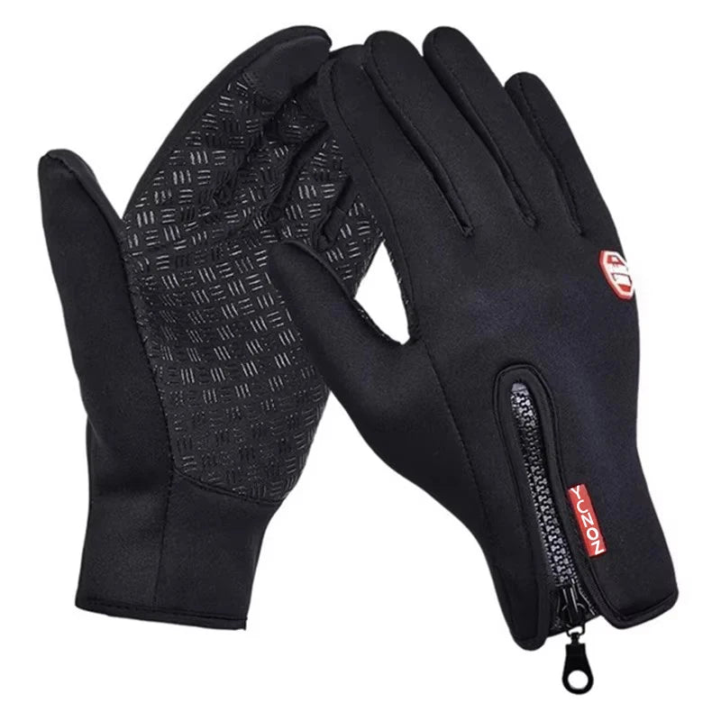 Winter Warm Men's Gloves Touchscreen Sport Women Outdoor Fishing Splash-proof Skiing Cycling Snowboard Nonslip Zipper Gloves