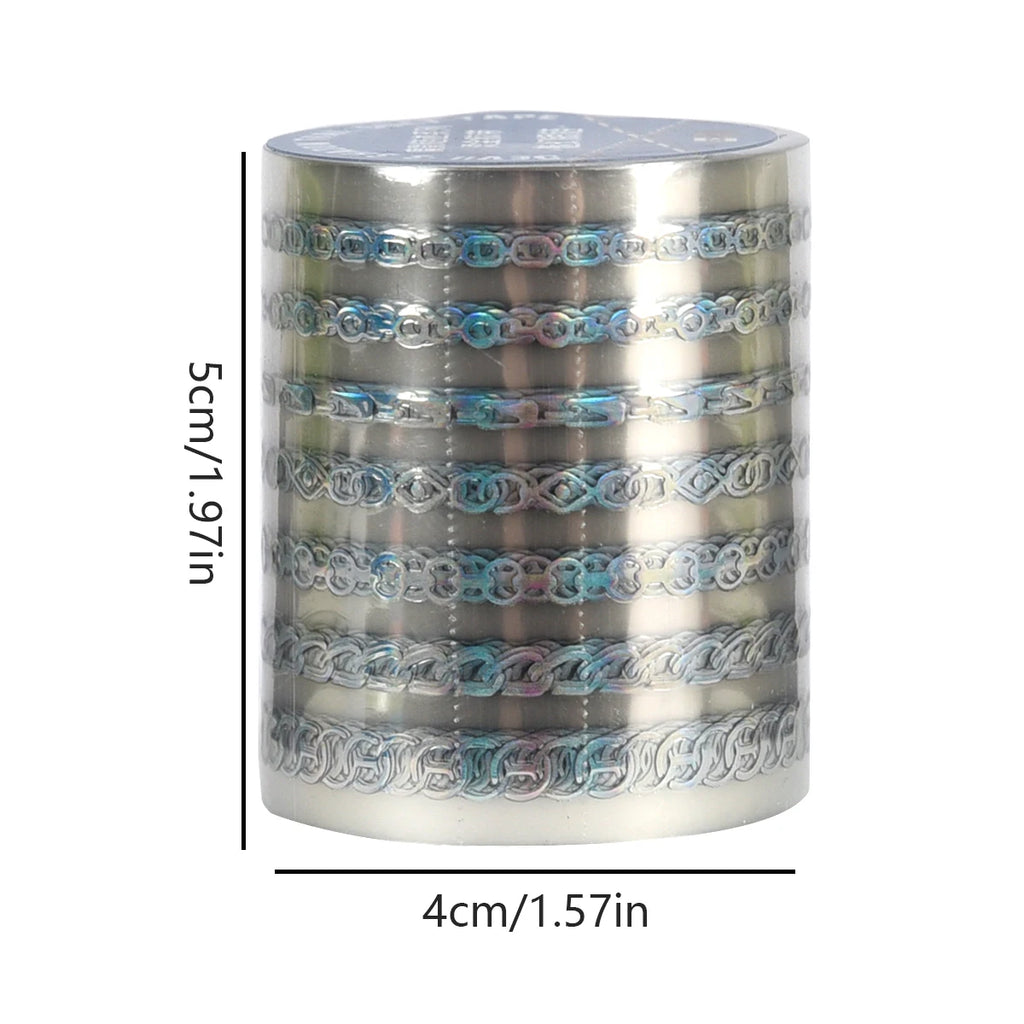 1Roll Decorative Adhesive tapes magic shadow and chain trail masking tapes Junk Journal Scrapbooking stikcers DIY