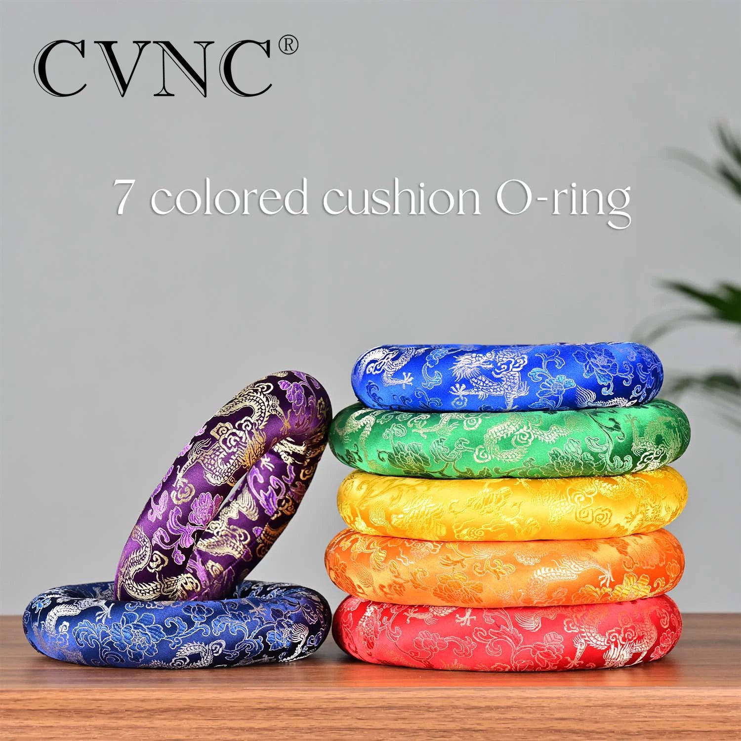 CVNC Accessory set of 7Pcs Colored Cushion O-ring for 6-12 Inch Crystal Singing Bowls
