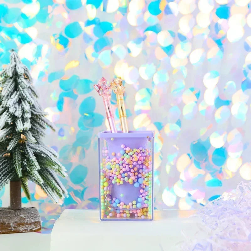 Colorful Acrylic Piggy Drawer Pen Holder Cartoon Multi Grid Cute Creative Girl Student Multifunctional Storage Office Stationery